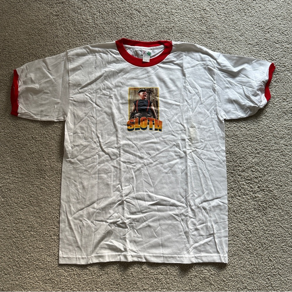 Vintage Ripple Junction Made in USA Sloth Goonies Ringer T-Shirt Size XL UNWORN